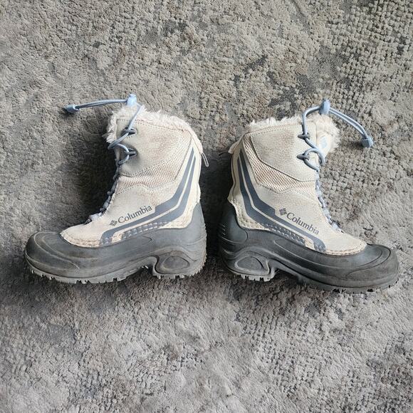 Columbia Kids Size 1 Bugaboot Plus IV Omni Heat Snow Boots Fawn Sky 1790081920 - Picture 2 of 8